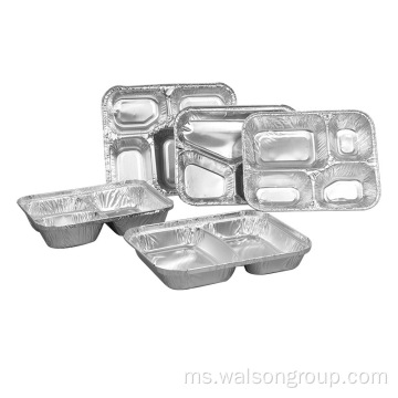 Kompartmen Aluminium Foil Container Makanan Segera